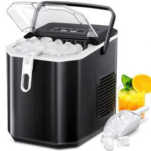 Ice Makers Countertop,Protable Ice Maker Machine with Self-Cleaning, 26Lbs/24H,9 Ice Cubes/8 Mins, Ice Scoop, and Basket for Home/Kitchen/Office/Party-Black Ice Makers Countertop,Protable Ice Maker Machine with Self-Cleaning, 26Lbs/24H,9 Ice Cubes/8 Mins, Ice Scoop, and Basket for Home/Kitchen/Office/Party-Black