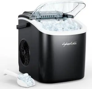 Ice Makers Countertop, Portable Ice Machine, 6 Mins Fast Ice, 26 lbs Per Day, Self-Cleaning with Ice Basket & Scoop, for Camping, RV, Kitchen, Home, Office Ice Makers Countertop, Portable Ice Machine, 6 Mins Fast Ice, 26 lbs Per Day, Self-Cleaning with Ice Basket & Scoop, for Camping, RV, Kitchen, Home, Office