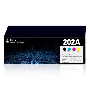 202A Toner Cartridges 4Pack Color Laser jet Pro MFP M281FDW M254DW M281CDW Compatible for HP 202A Toner Cartridges Combo Pack Compatible for Color Laser jet Pro MFP M281FDW M281CDW M281FDN M254DW M254 202A Toner Cartridges 4Pack Color Laser jet Pro MFP M281FDW M254DW M281CDW Compatible for HP 202A Toner Cartridges Combo Pack Compatible for Color Laser jet Pro MFP M281FDW M281CDW M281FDN M254DW M254