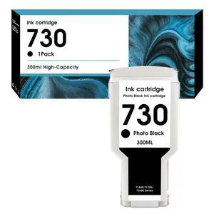 730 Ink Cartridges 300ML Photo Black High Yield Compatible for HP Ink 730 hp 730xl Ink Work with DesignJet T1600 T1700 T2600 (1-Pack Photo for P2V73A) 730 Ink Cartridges 300ML Photo Black High Yield Compatible for HP Ink 730 hp 730xl Ink Work with DesignJet T1600 T1700 T2600 (1-Pack Photo for P2V73A)