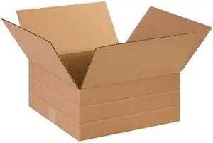 MD14146 Multi-Depth Corrugated Cardboard Box 14" L x 14" W x 6" H, Kraft, for Shipping, Packing and Moving (Pack of 25) MD14146 Multi-Depth Corrugated Cardboard Box 14" L x 14" W x 6" H, Kraft, for Shipping, Packing and Moving (Pack of 25)