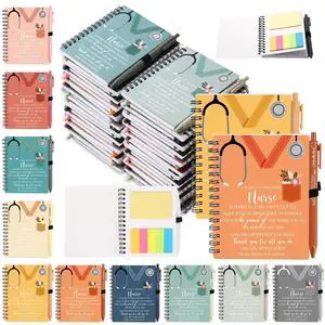 CNA Week Gift Bulk Nursing Notebook with Sticky Note and Pen Set, Inspirational Thank You Nursing Spiral Journal Notepad for Nurse CNA Graduation(Morandi Colors,60 Sets) CNA Week Gift Bulk Nursing Notebook with Sticky Note and Pen Set, Inspirational Thank You Nursing Spiral Journal Notepad for Nurse CNA Graduation(Morandi Colors,60 Sets)