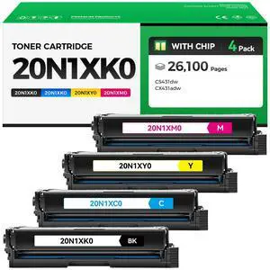 20N1XK0 20N1XC0 20N1XM0 20N1XY0 Extra High-Yield Toner Cartridge Set 4-Pack with chip Replacement Compatible for Lexmark Color CS431 CX431 CS431dw CX431adw Laser Printer Ink Black Cyan Magenta Yellow 20N1XK0 20N1XC0 20N1XM0 20N1XY0 Extra High-Yield Toner Cartridge Set 4-Pack with chip Replacement Compatible for Lexmark Color CS431 CX431 CS431dw CX431adw Laser Printer Ink Black Cyan Magenta Yellow