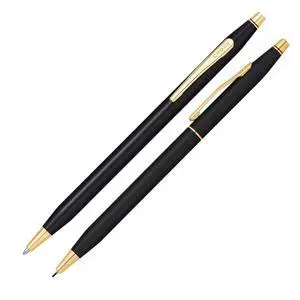 Classic Century Classic Black Pen & Pencil Set - Writing Instrument Set for Effortless Writing & Everyday Notes - Ballpoint Pen & Mechanical Pencil - Slim Profile & Balanced Design - Gift-Ready Classic Century Classic Black Pen & Pencil Set - Writing Instrument Set for Effortless Writing & Everyday Notes - Ballpoint Pen & Mechanical Pencil - Slim Profile & Balanced Design - Gift-Ready