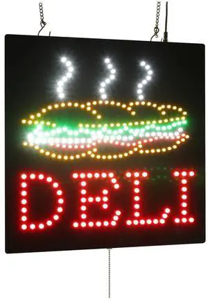 Deli Sign, 16"x16", 40x40cm, LED, Neon, Florescent, Signage, Signboard, Display, Billboard, Screen, Grand Opening, Gift Deli Sign, 16"x16", 40x40cm, LED, Neon, Florescent, Signage, Signboard, Display, Billboard, Screen, Grand Opening, Gift
