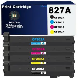 M880 827A High Yield Toner Cartridges CF300A CF301A CF302A CF303A | Compatible for 827A Toner Use for Enterprise Flow MFP M880 M880z M880z+ NFC Printers M880 827A High Yield Toner Cartridges CF300A CF301A CF302A CF303A | Compatible for 827A Toner Use for Enterprise Flow MFP M880 M880z M880z+ NFC Printers
