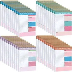 40 Pcs Daily to Do List Notepad Daily Planner with 52 Sheets Tear Off, Spiral to Do List Notebook Notepad Undated Bulk for Adults Kids Classroom Office Plan Work Schedule Checklist, 6.38 x 9.84 Inch 40 Pcs Daily to Do List Notepad Daily Planner with 52 Sheets Tear Off, Spiral to Do List Notebook Notepad Undated Bulk for Adults Kids Classroom Office Plan Work Schedule Checklist, 6.38 x 9.84 Inch