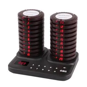 Restaurant Pager System Wireless 20 Coaster Beeper Guest Customer Queue Buzzer for Food Truck Church Nursery Clinic Coffee Shop Restaurant Pager System Wireless 20 Coaster Beeper Guest Customer Queue Buzzer for Food Truck Church Nursery Clinic Coffee Shop