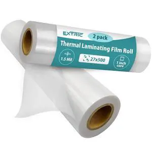 Thermal Laminating Film Roll 2 PK, 27x500-1.5 Mil 1 Core | Glossy Lamination for Schools, Offices and Print Shops, Easy-Load Design, Professional Grade Thermal Laminating Film Roll 2 PK, 27x500-1.5 Mil 1 Core | Glossy Lamination for Schools, Offices and Print Shops, Easy-Load Design, Professional Grade