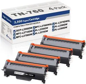 TN-760 TN760 High Yield Black Toner Cartridge 4-Pack Replacement for Brother TN 760 TN730 Toner Cartridge for DCP-L2550DW MFC-L2710DW MFC-L2750DW HL-L2350DW HL-L2370DW HL-L2390DW Printers TN-760 TN760 High Yield Black Toner Cartridge 4-Pack Replacement for Brother TN 760 TN730 Toner Cartridge for DCP-L2550DW MFC-L2710DW MFC-L2750DW HL-L2350DW HL-L2370DW HL-L2390DW Printers