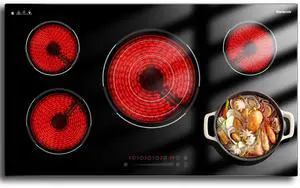 36 Inch Electric Cooktop, 5 Burner Electric Cooktop Bulit in, 9200W, 9 Power Levels, Electrics Stove with Timer, Safety Lock, Pause, 220V-240V Hard Wire 36 Inch Electric Cooktop, 5 Burner Electric Cooktop Bulit in, 9200W, 9 Power Levels, Electrics Stove with Timer, Safety Lock, Pause, 220V-240V Hard Wire