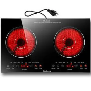 2 Burner Electric Cooktop 110V, 2000W, 24" Plug-in & Built-in | 22.4" x 12.6" Built in Size, 8 Cooking Modes, Touch Control Safety Lock, Timer, Portable Electric Stove, Auto Shut-off, Black 2 Burner Electric Cooktop 110V, 2000W, 24" Plug-in & Built-in | 22.4" x 12.6" Built in Size, 8 Cooking Modes, Touch Control Safety Lock, Timer, Portable Electric Stove, Auto Shut-off, Black