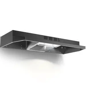 Under Cabinet Range Hood 36 inch, Ducted/Ductless Vent Hood | 2 Speeds Fan, Black Range Hood with Rocker Button Control, Kitchen Hood 280CFM, Bright LED Light Under Cabinet Range Hood 36 inch, Ducted/Ductless Vent Hood | 2 Speeds Fan, Black Range Hood with Rocker Button Control, Kitchen Hood 280CFM, Bright LED Light