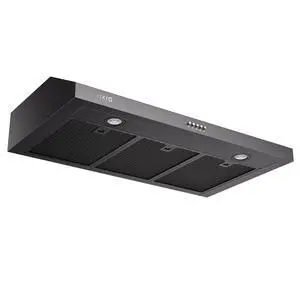 Under Cabinet Range Hood 36 Inch, 1200 CFM Dual-Motor Kitchen Vent with LED Lights, Button Control, Ducted Stainless Steel Vent Hood, Reusable 5-Layer Aluminum Filters, Black Under Cabinet Range Hood 36 Inch, 1200 CFM Dual-Motor Kitchen Vent with LED Lights, Button Control, Ducted Stainless Steel Vent Hood, Reusable 5-Layer Aluminum Filters, Black