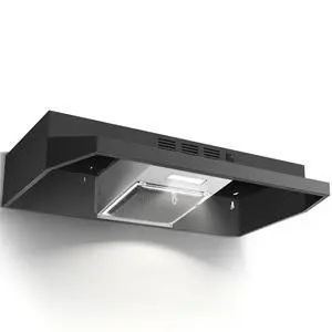 24 inch Range Hood Under Cabinet, Black Kitchen Hood 280CFM | Ducted/Ductless Vent Hood with Rocker Button Control, Stove Hood with 2 Speeds Fan, Bright LED Light 24 inch Range Hood Under Cabinet, Black Kitchen Hood 280CFM | Ducted/Ductless Vent Hood with Rocker Button Control, Stove Hood with 2 Speeds Fan, Bright LED Light