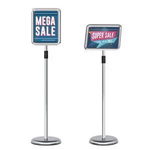 Sign Holder - 2PCS 8.5 x 11 Inch Sign Stand Vertical and Horizontal Adjustable Poster Stand, Heavy-Duty Floor Standing Sign Holder with Round Base for Malls Display, Advertisement, and Outdoor(Sliver) Sign Holder - 2PCS 8.5 x 11 Inch Sign Stand Vertical and Horizontal Adjustable Poster Stand, Heavy-Duty Floor Standing Sign Holder with Round Base for Malls Display, Advertisement, and Outdoor(Sliver)
