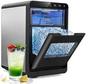 Nugget Ice Maker, 44Lbs/Day Countertop Pellet Ice Machine | 44Lbs Nugget Ice Daily, Ready in 5 Mins, 1.8L Tank, Self-Cleaning, Quiet 40dB, Stainless Steel, for Home, Kitchen & Office Nugget Ice Maker, 44Lbs/Day Countertop Pellet Ice Machine | 44Lbs Nugget Ice Daily, Ready in 5 Mins, 1.8L Tank, Self-Cleaning, Quiet 40dB, Stainless Steel, for Home, Kitchen & Office