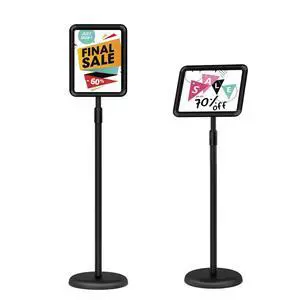 Sign Holder - 2PCS 8.5x11 inch Sign Stand Holder Adjustable Display Stand Floor Standing Sign Holder, Signage Stand with Snap-Open Frame Display for Malls,Schools,Restaurants(Black) Sign Holder - 2PCS 8.5x11 inch Sign Stand Holder Adjustable Display Stand Floor Standing Sign Holder, Signage Stand with Snap-Open Frame Display for Malls,Schools,Restaurants(Black)