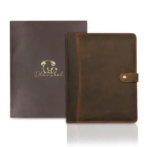 Genuine Leather Portfolio Brown Professional Organizer & Resume Folder, Antique Leather Business Document Padfolio with Writing Pad, Ideal Gift for Men & Women Genuine Leather Portfolio Brown Professional Organizer & Resume Folder, Antique Leather Business Document Padfolio with Writing Pad, Ideal Gift for Men & Women