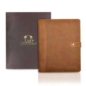 Genuine Leather Portfolio Tan Brown Professional Organizer & Resume Folder, Antique Leather Business Document Padfolio with Writing Pad, Ideal Gift for Men & Women Genuine Leather Portfolio Tan Brown Professional Organizer & Resume Folder, Antique Leather Business Document Padfolio with Writing Pad, Ideal Gift for Men & Women