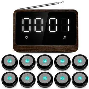Wireless Nurse Call System with Central Receiver and Call Buttons | Central receiver displays caller numbers for quick response in home care, clinics, care facilities and restaurants Wireless Nurse Call System with Central Receiver and Call Buttons | Central receiver displays caller numbers for quick response in home care, clinics, care facilities and restaurants