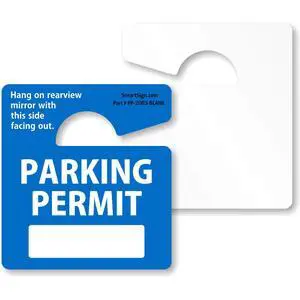 SmartSign (Pack of 50) Parking Permit Rearview Mirror Hang Tags | 2.75" x 3",35 mil Plastic, Write On Car Parking Pass, Blue, Black and White, Made in USA SmartSign (Pack of 50) Parking Permit Rearview Mirror Hang Tags | 2.75" x 3",35 mil Plastic, Write On Car Parking Pass, Blue, Black and White, Made in USA