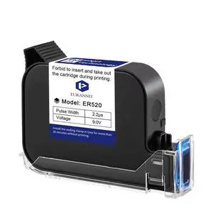 0.5" Original 42ml Quick-Drying ER520 Ink Cartridge for 0.5inch/12.7mm Handheld Inkjet Printer E15/E98/E11/E12/E16/E18/E40, Black 0.5" Original 42ml Quick-Drying ER520 Ink Cartridge for 0.5inch/12.7mm Handheld Inkjet Printer E15/E98/E11/E12/E16/E18/E40, Black