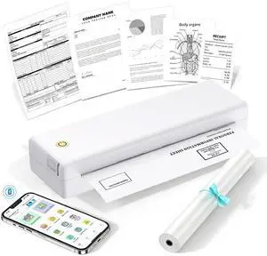 203DPI Portable Thermal Printer for Students & Office-Wireless Bluetooth Travel Printer-Easy to Set Up- Inkless-Supports Letter/A4 Multi-Size Thermal Papers-App Use Required for iPhone & Laptop 203DPI Portable Thermal Printer for Students & Office-Wireless Bluetooth Travel Printer-Easy to Set Up- Inkless-Supports Letter/A4 Multi-Size Thermal Papers-App Use Required for iPhone & Laptop