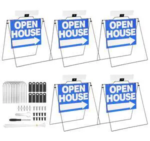 5 Pack 32" x 28" Open House Signs, A Frame Stand, Blue | A Frame Open House Sign,For Real Estate, House Yard Street Sidewalk 5 Pack 32" x 28" Open House Signs, A Frame Stand, Blue | A Frame Open House Sign,For Real Estate, House Yard Street Sidewalk