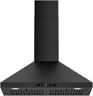 Black Range Hood 30 inch, Convertible Wall Mount Range Hood with Brushless Motor, 450 CFM, 9 Speed Fan, Soft Touch Controls, Permanent Filters, LED Lights, Charcoal Filter included Black Range Hood 30 inch, Convertible Wall Mount Range Hood with Brushless Motor, 450 CFM, 9 Speed Fan, Soft Touch Controls, Permanent Filters, LED Lights, Charcoal Filter included