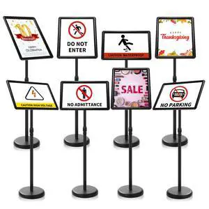 8 Pack 11 x 17 Inch Adjustable Pedestal Stand Holder Outdoor Indoor Floor Display Sign Stand Holder Aluminum Poster Frame Sign Holder for Vertical and Horizontal View(Black) 8 Pack 11 x 17 Inch Adjustable Pedestal Stand Holder Outdoor Indoor Floor Display Sign Stand Holder Aluminum Poster Frame Sign Holder for Vertical and Horizontal View(Black)