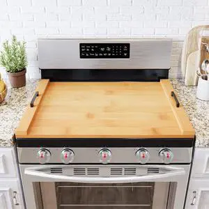 Noodle Board Stove Kitchen Cover with Handles, Top Covers for Gas Burners and Electric Stove, Oven Decor Accessories Wood Tray for Countertop, Natural Bamboo Noodle Board Stove Kitchen Cover with Handles, Top Covers for Gas Burners and Electric Stove, Oven Decor Accessories Wood Tray for Countertop, Natural Bamboo
