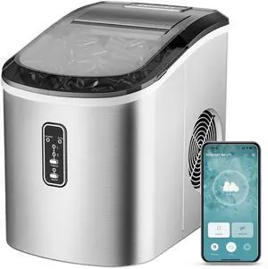 Smart Ice Makers Countertop -26lbs in 24 Hours, 9 Cubes Ready in 8Mins, Self-Cleaning Countertop Ice Maker, Portable Ice Maker with Ice Scoop and Basket, Perfect for Home/Kitchen/Office(Sliver Smart Ice Makers Countertop -26lbs in 24 Hours, 9 Cubes Ready in 8Mins, Self-Cleaning Countertop Ice Maker, Portable Ice Maker with Ice Scoop and Basket, Perfect for Home/Kitchen/Office(Sliver