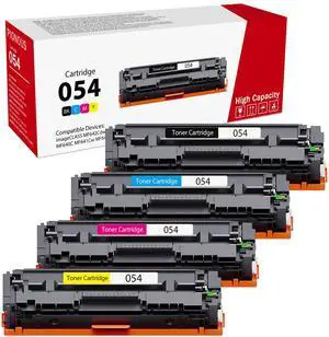 CRG-054 054 Toner Cartridges High-Yield (4-Pack, Black, Cyan, Magenta, Yellow) Compatible 054BK 054C 054M 054Y Toner Replacement for Canon CRG054 imageCLASS MF640C MF641Cw MF642Cdw Printer CRG-054 054 Toner Cartridges High-Yield (4-Pack, Black, Cyan, Magenta, Yellow) Compatible 054BK 054C 054M 054Y Toner Replacement for Canon CRG054 imageCLASS MF640C MF641Cw MF642Cdw Printer