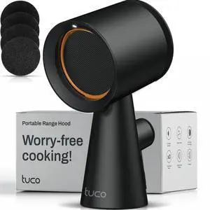 Portable Range Hood, Countertop Kitchen Exhaust Fan with 3 Speeds, 5-Layer Filter, Powerful Smoke Removal, Low Noise, Oil Cup, Air Purifier for Apartments, Dorms & Indoor BBQ Smokeless Black Portable Range Hood, Countertop Kitchen Exhaust Fan with 3 Speeds, 5-Layer Filter, Powerful Smoke Removal, Low Noise, Oil Cup, Air Purifier for Apartments, Dorms & Indoor BBQ Smokeless Black