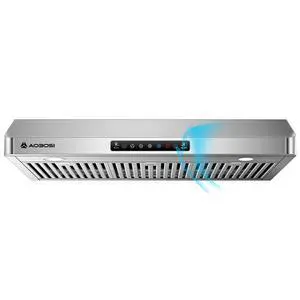 36 Inch Under Cabinet Range Hood, 800 CFM Stainless Steel Kitchen Vent Hood with Gesture Sensing, Touch Control, 3-Speed Exhaust Fan, LED Lights, Ducted Range Hood 36 Inch Under Cabinet Range Hood, 800 CFM Stainless Steel Kitchen Vent Hood with Gesture Sensing, Touch Control, 3-Speed Exhaust Fan, LED Lights, Ducted Range Hood
