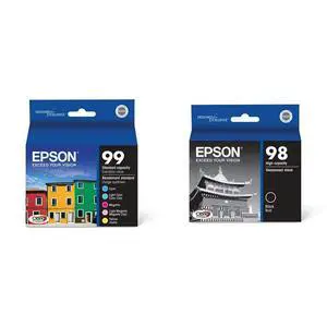 T099 Claria Hi-Definition Ink Standard Capacity 5 Color Cartridge Combo & T098 Claria Hi-Definition Ink Standard Capacity Black Cartridge (T098120) for Select Artisan Printers T099 Claria Hi-Definition Ink Standard Capacity 5 Color Cartridge Combo & T098 Claria Hi-Definition Ink Standard Capacity Black Cartridge (T098120) for Select Artisan Printers