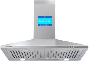 Wall Mount Range Hood 30 inch, 450CFM | Stainless Steel, CRYSTAL WHITE 12000K LEDs, Baffle Filters, Ducted/Ductless Convertible (Charcoal Included) Wall Mount Range Hood 30 inch, 450CFM | Stainless Steel, CRYSTAL WHITE 12000K LEDs, Baffle Filters, Ducted/Ductless Convertible (Charcoal Included)