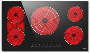 Hobsir 36 Inch Built in Electric Cooktop, 9600W 5 Burner Electric Stove Top with BBQ Function & Triple Ring, 9-Level Power, 99Min Timer & Safety Lock, Cook Top with Glass Metal Frame, 220V Hardwired Hobsir 36 Inch Built in Electric Cooktop, 9600W 5 Burner Electric Stove Top with BBQ Function & Triple Ring, 9-Level Power, 99Min Timer & Safety Lock, Cook Top with Glass Metal Frame, 220V Hardwired