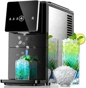 Nugget Ice Maker Countertop, 33LBS/24H Ice Machine with Soft Chewable Ice, One-Click, Self-Cleaning Function, Stainless Steel Ice Maker with Indicator Lights for Home/Kitchen(Black) Nugget Ice Maker Countertop, 33LBS/24H Ice Machine with Soft Chewable Ice, One-Click, Self-Cleaning Function, Stainless Steel Ice Maker with Indicator Lights for Home/Kitchen(Black)