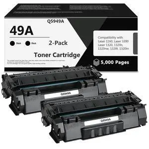 49A Toner Cartridge Replacement for HP 49A Q5949A 53A Q7553A 49X Q5949X for 1320 Toner Cartridge 1320n 3390 1160 1320tn 1320nw 3392 P2015 P2015dn Printer (Black, 2-Pack) 49A Toner Cartridge Replacement for HP 49A Q5949A 53A Q7553A 49X Q5949X for 1320 Toner Cartridge 1320n 3390 1160 1320tn 1320nw 3392 P2015 P2015dn Printer (Black, 2-Pack)