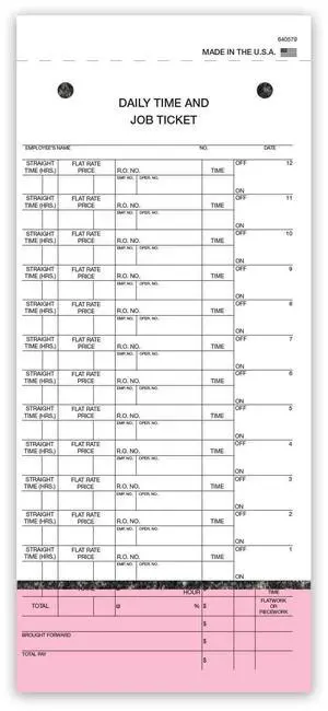 Daily Time and Job Ticket - 12 Labels per Sheet (3-Part) (Form JT-12-PSG) (500 per Box) Daily Time and Job Ticket - 12 Labels per Sheet (3-Part) (Form JT-12-PSG) (500 per Box)