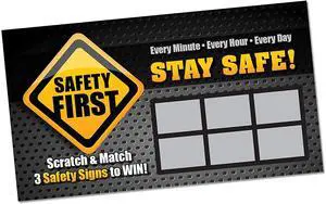 Safety First Scratch & Win - (100 Cards) - Workplace Safety Scratch Off Game Tickets - Employee Incentive Safety First Scratch & Win - (100 Cards) - Workplace Safety Scratch Off Game Tickets - Employee Incentive
