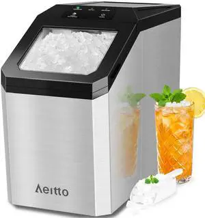 Nugget Ice Maker Countertop, 55lbs/Day, Large Capacity Chewable Ice Maker, Rapid Ice Release in 5 Mins, Self-Cleaning with Stainless Steel Housing Ice Machine for Home Office and Party, Silver Nugget Ice Maker Countertop, 55lbs/Day, Large Capacity Chewable Ice Maker, Rapid Ice Release in 5 Mins, Self-Cleaning with Stainless Steel Housing Ice Machine for Home Office and Party, Silver
