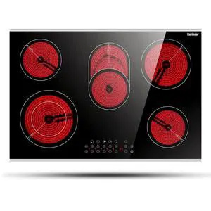 30 Inch Electric Cooktop 30 Inch 5 Burner Drop-in Radiant Stovetop | 5 Burners Electric Stove Ceramic Cooktop, Glass-Protected Metal Frame, Child Lock, Timer, 8400W, 220-240V, Hard Wire, No Plug 30 Inch Electric Cooktop 30 Inch 5 Burner Drop-in Radiant Stovetop | 5 Burners Electric Stove Ceramic Cooktop, Glass-Protected Metal Frame, Child Lock, Timer, 8400W, 220-240V, Hard Wire, No Plug