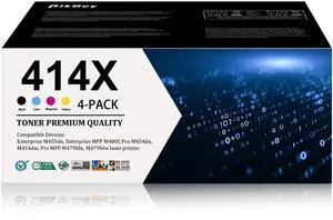 414X Toner Cartridges 4 pack High Yield (1Black/ 1Cyan/ 1Magenta/ 1Yellow) | Replacement for HP 414A 414X Toner Compatible for MFP M479fdw M479fdn Enterprise MFP M480f Pro M454dn Printers 414X Toner Cartridges 4 pack High Yield (1Black/ 1Cyan/ 1Magenta/ 1Yellow) | Replacement for HP 414A 414X Toner Compatible for MFP M479fdw M479fdn Enterprise MFP M480f Pro M454dn Printers