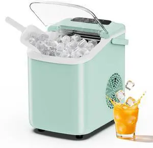 Countertop Ice Maker with Scoop, Basket and Handle, Portable Ice Machine 9 Cubes Ready in 6 Mins, 26.5lbs in 24Hrs, 2 Sizes for Home Kitchen Office Bar Party Countertop Ice Maker with Scoop, Basket and Handle, Portable Ice Machine 9 Cubes Ready in 6 Mins, 26.5lbs in 24Hrs, 2 Sizes for Home Kitchen Office Bar Party