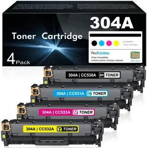 304A Toner Cartridges 4 Pack Compatible for HP 304A CP2025 CM2320 (B/C/M/Y) | Works with Color Laserjet CP2025 CP2025n CP2025dn CM2320n CM2320nf MFP Printer CC530A CC531A CC532A CC533A 304A Toner Cartridges 4 Pack Compatible for HP 304A CP2025 CM2320 (B/C/M/Y) | Works with Color Laserjet CP2025 CP2025n CP2025dn CM2320n CM2320nf MFP Printer CC530A CC531A CC532A CC533A