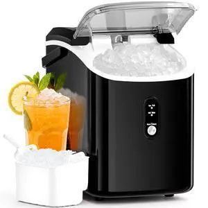 Nugget Ice Maker Countertop with Soft Chewable Ice, Portable Sonic Ice Maker with Basket and Scoop, Removable Top Cover, Auto-Cleaning for Home/Party/RV/Camping Nugget Ice Maker Countertop with Soft Chewable Ice, Portable Sonic Ice Maker with Basket and Scoop, Removable Top Cover, Auto-Cleaning for Home/Party/RV/Camping