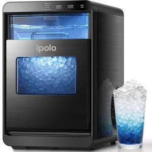 Nugget Ice Maker Countertop: 44lb/Day, Self-Cleaning, Black Stainless Steel, Portable, Soft Chewable Pebble Ice Machine for Home Kitchen, RV & Office Nugget Ice Maker Countertop: 44lb/Day, Self-Cleaning, Black Stainless Steel, Portable, Soft Chewable Pebble Ice Machine for Home Kitchen, RV & Office